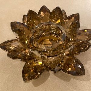 Bronze crystal candle holder